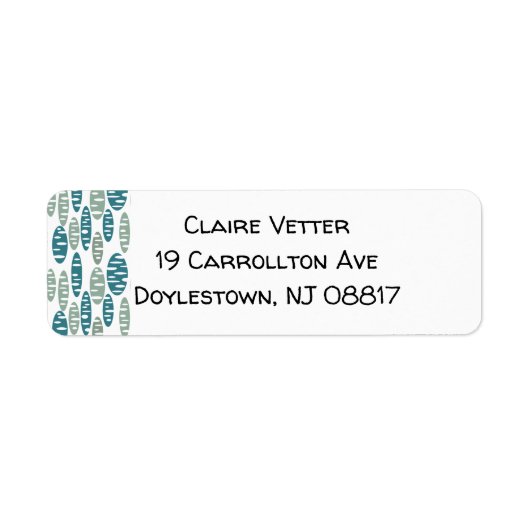 Étiquette Ovales bleus rétro (Devant)