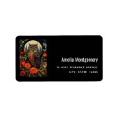 Étiquette Owl at Night with a Full Moon Address (Devant)