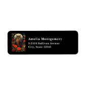 Étiquette Owl at Night with a Full Moon - Address (Devant)