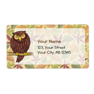 Étiquette Owl Cartoon