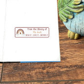 Étiquette Owl Rainbow Teacher Salle de classe Bibliothèque B