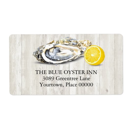 Étiquette Oyster Roast Seafood Adresse nautique (Devant)