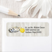 Étiquette Oyster Roast Seafood Nautique Adresse de retour (En situation)