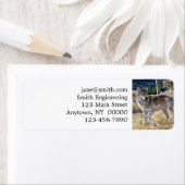 Étiquette Pack de loups dans la peinture forestière (En situation)