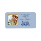 Étiquette Pagode bleue poussiéreuse Arbres de Noël 1-Photo (Devant)