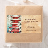 Étiquette Pagode dans la Snow Kawase Hasui shin art hanga (En situation)