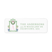 Étiquette Pagode de Noël Preppy Chinoiserie (Devant)