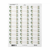 Étiquette Paillement d'Or Eucalyptus - Mariage Vert (Feuille entière)
