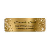 Étiquette Pailletée et Feuille Dorée Féminine (Devant)