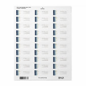 étiquette pailletée or simulée aquarelle bleu fonc (Feuille entière)