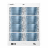 Étiquette Paillettes Argentées Bleu Clair Feuille (Feuille entière)