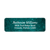 Étiquette Paillettes Brillantes Teal (Devant)