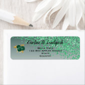 Étiquette Paillettes Vertes, Roses Vertes Sweet 16 (En situation)