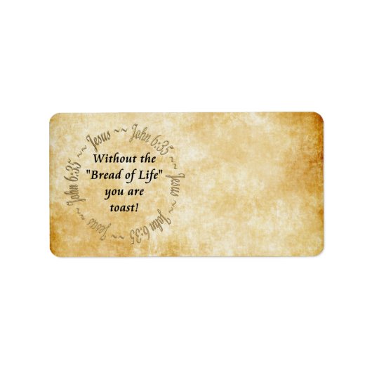 ÉTIQUETTE PAIN DE VIE / JEAN 6:35 (Devant)
