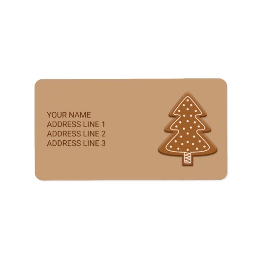 Étiquette Pain d'épices Forme d'arbre de Noël Cookie avec te (Devant)