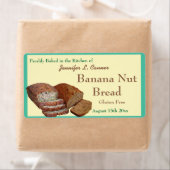 Étiquette Pains de pâtisseries maison Turquoise Green Edge (En situation)