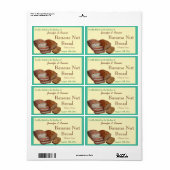 Étiquette Pains de pâtisseries maison Turquoise Green Edge (Feuille entière)