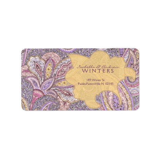 Étiquette Paisley et motif de fleurs (Devant)