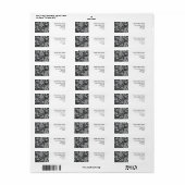 Étiquette Paisley noir et blanc (Feuille entière)