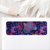 Étiquette Paisley violet rose (En situation)