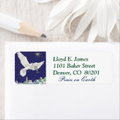 Étiquette Paix sur Terre Noël de la colombe (En situation)