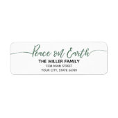 Étiquette Paix sur Terre Script vert (Devant)