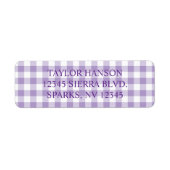 Étiquette Pale Purple Farmhouse Gingham Plaid (Devant)