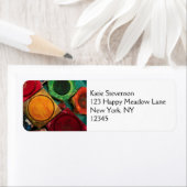 Étiquette Palette de boîte à peinture aquarelle pour artiste (En situation)