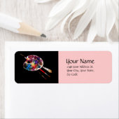 Étiquette PALETTE DE COULEUR ARTISTE, rose noire (En situation)