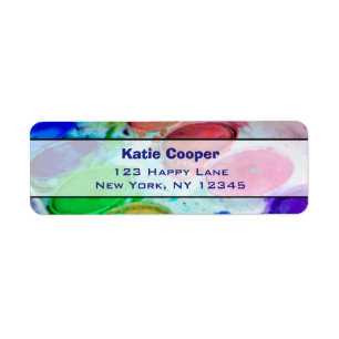 Étiquette Palette Peinture à aquarelle multicolore Artistes