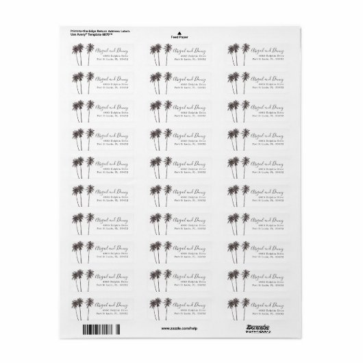 Étiquette Palm Breeze | (Feuille entière)