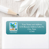 Étiquette Palm Lights Beach Noël (En situation)