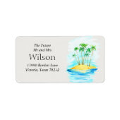 Étiquette Palm Tree Beach invitation de mariage adresse de r (Devant)