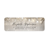 Étiquette Palm Tree Feuilles et String Lights Beach Party (Devant)