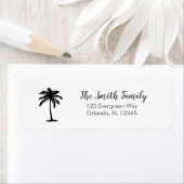 Étiquette Palm Tree Painting Art Address Label (En situation)