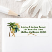 Étiquette Palm Trees Beach Adresse de retour (En situation)