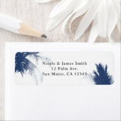 Étiquette Palm Trees White Glamour Chic Modern Invitation (En situation)
