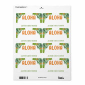 Étiquette Palme tropicale Reunion familiale Aloha Nom Balise (Feuille entière)