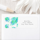 Étiquette Palmes de turquoise bleue (En situation)