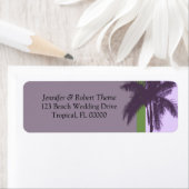 Étiquette Palmier Arrière - plan violet do-it-yourself étiqu (En situation)