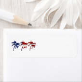 Étiquette Palmier bleu blanc rouge (En situation)