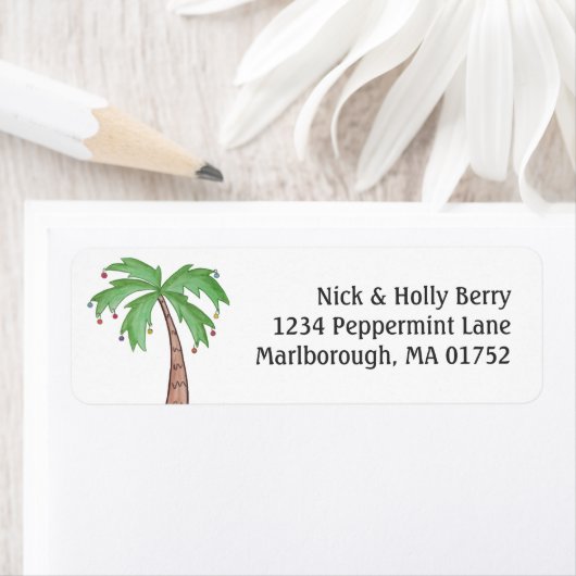 Étiquette Palmier de Noël (En situation)
