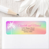 Étiquette Palmier élégant Mariage moderne coloré (En situation)