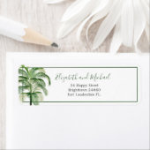 Étiquette Palmier Moderne Élégant Vert (En situation)