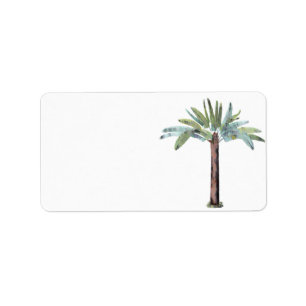 Étiquette Palmier tropical d'aquarelle