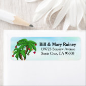 Étiquette Palmier tropical de Noël (En situation)