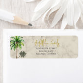 Étiquette Palmier tropical Famille de crème élégante (En situation)