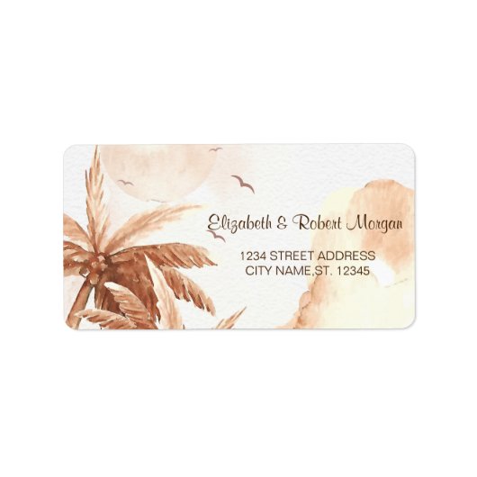 Étiquette Palmier Tropical Rustique (Devant)