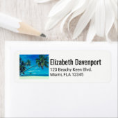 Étiquette Palmiers à coco tropicaux (En situation)