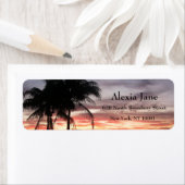 Étiquette Palmiers et coucher de soleil (En situation)